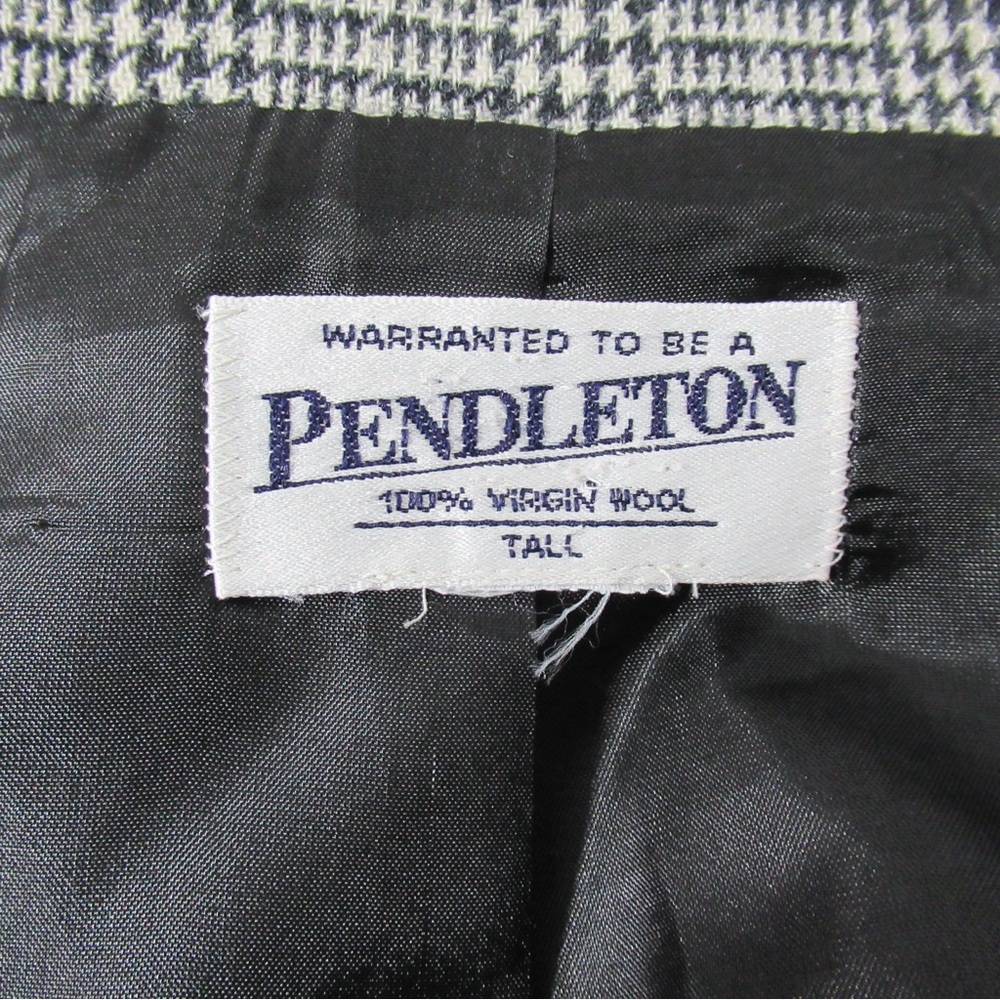 Pendleton Gray Houndstooth Double-Breasted Blazer… - image 7